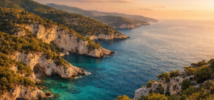 Das bewaldete Inland des Gargano trifft auf das Meer