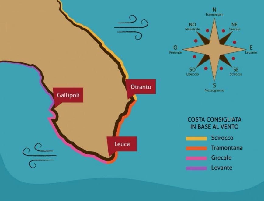 Die Küste des Salento, wo die Adria auf das Ionische Meer trifft