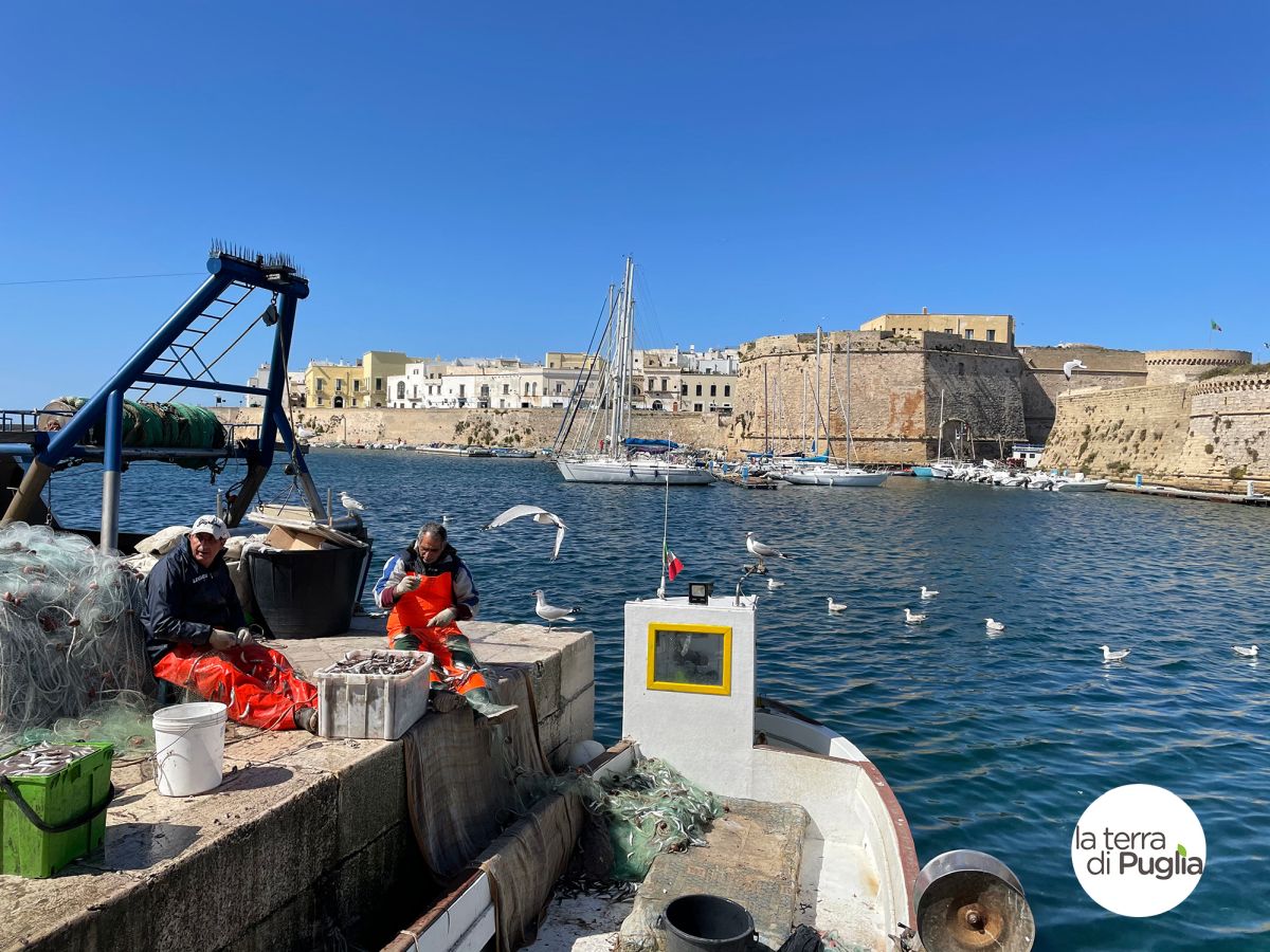 Der Hafen von Gallipoli mit dem Anjou-Kastell