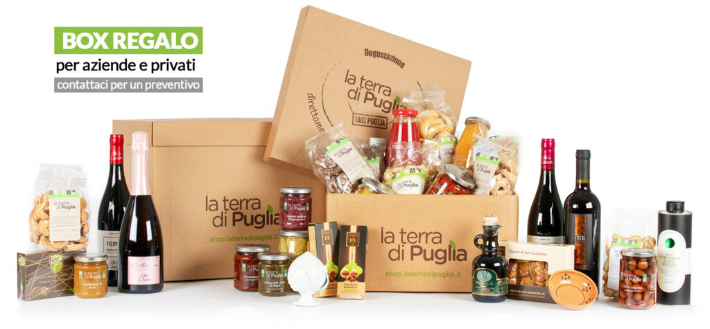 Geschenkbox mit typischen apulischen Produkten für Firmengeschenke